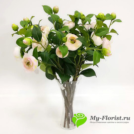 Ветка пионовидной розы (нежно-розовый) - Фото2. Купить в розницу