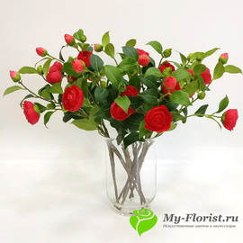 Ветка пионовидной розы (красная) - Фото2. Купить в розницу