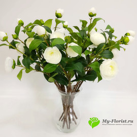 Ветка пионовидной розы (белая) - Фото2. Купить в розницу