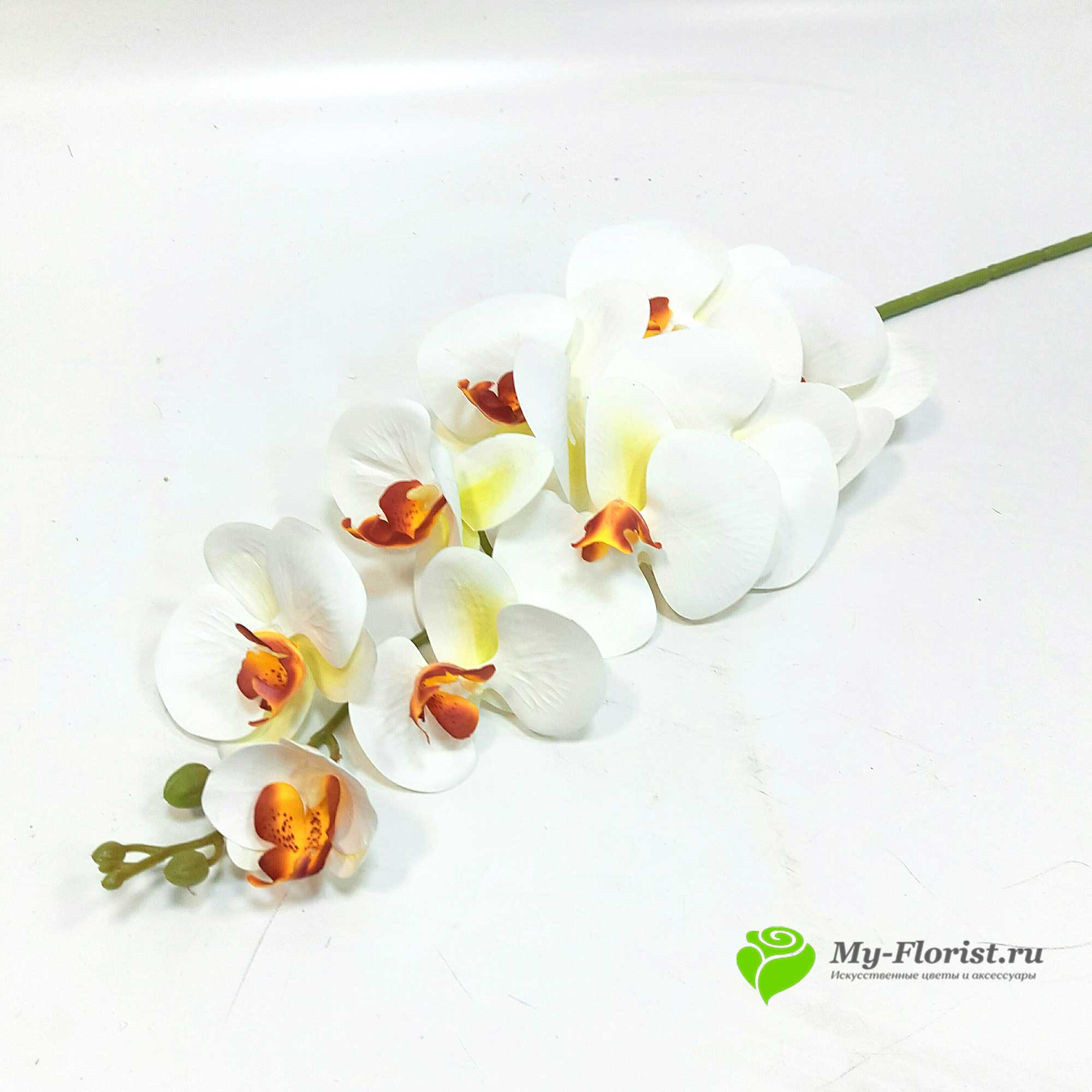 Искусственные орхидеи купить в москве - Орхидея "Кимоно" силикон (Белая)