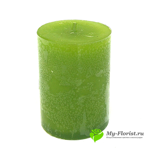 Свеча ароматизированная зеленая H-7см., D-5см. купить в интернет-магазине My-Florist.ru