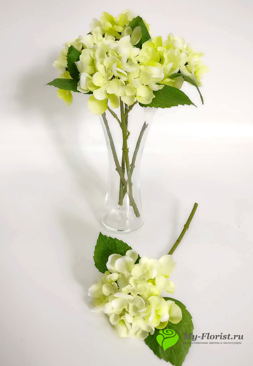 Искусственные цветы и букеты - Букет гортензии "Мини" 20 см. (зеленый)
