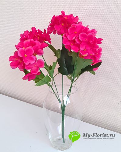 Искусственные цветы и букеты - Букет гортензии "Бонни" 36 см. (Розовая)
