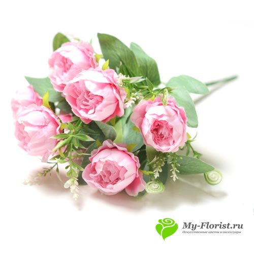Искусственные цветы и букеты - Пионы "Фауст" 31 см. (Розовый)