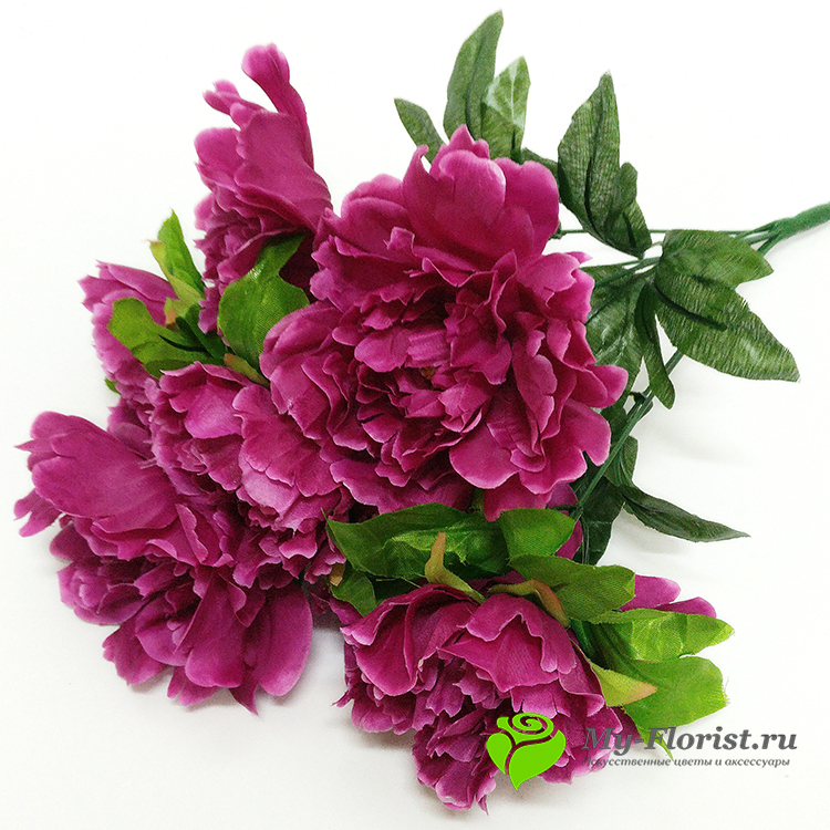 Искусственные цветы и букеты - Пионы "Фауст" Малиновый в букете