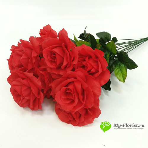 Искусственные букеты в розницу - Розы "Стелла" букет 65 см (Красный)