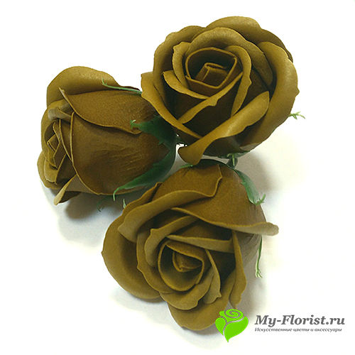 Розы из мыла горчичные, мыльные розы ручной работы - Интернет-магазин My-Florist.ru