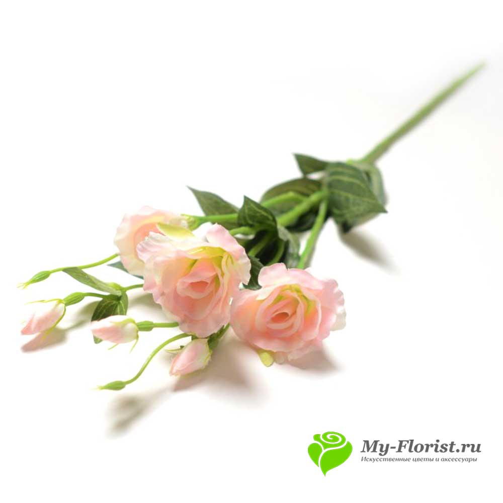 Ветки искусственных цветов - Эустома "Сапфир" ветка 78 см. (Нежно-розовый)