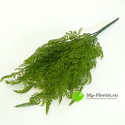 декоративная зелень и листья - Папоротник силиконовый 45 см. 13 веток (Зеленый)