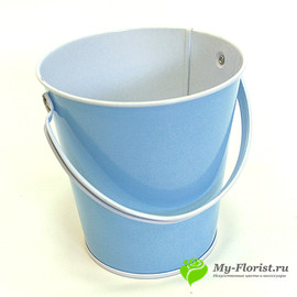 Ведерко декоративное голубое Н-10,5 см - Фото. Купить в розницу