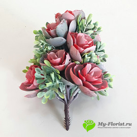 Суккулент Каменная роза конус 18 см. (Зеленый с красным) - Фото1. Купить в розницу
