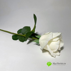 Роза в бутоне РЕАЛИСТИК 55 см белая
