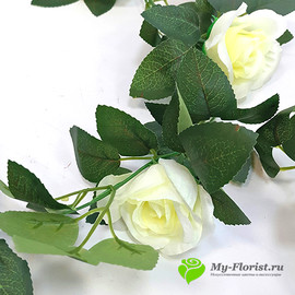 Лиана с розами 220 см. (Белая) - Фото1. Купить в розницу
