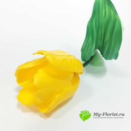Тюльпан пластиковый 43 см. (Желтый) - Фото1. Купить в розницу