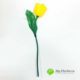 Тюльпан пластиковый 43 см. (Желтый) - Фото2. Купить в розницу