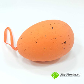 Яйцо декоративное 10см. с лентой (оранжевое)