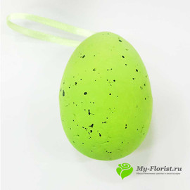 Яйцо декоративное 10см. с лентой (зеленое)