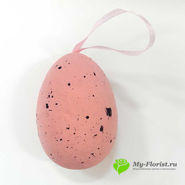 Яйцо декоративное 10см. с лентой (розовое)