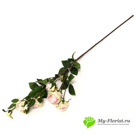 Ветка розы кустовая ИДЕАЛ 74 см молочно-розовая - Фото1. Купить в розницу