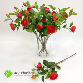 Ветка пионовидной розы (красная) - Фото1. Купить в розницу