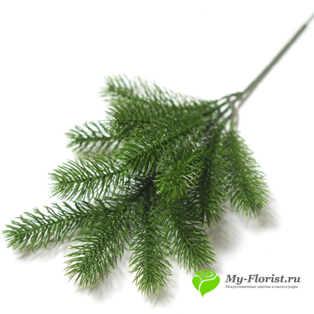 Купить Еловая ветка 40см (Зеленая) в магазине MY-FLORIST.RU
