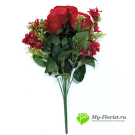 Розы букет ФЬЮЖН 55 см. (Красный) - Фото1. Купить в розницу