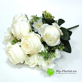 Розы букет ФЬЮЖН 55 см. (Белый)