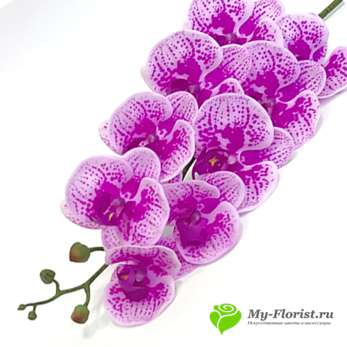 Искусственные орхидеи купить в москве - Орхидея "Бриллианс" силикон (Лиловая пестрая)