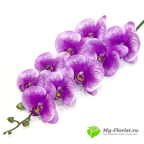 Искусственные орхидеи купить в москве - Орхидея "Бриллианс" силикон (Сиреневая пестрая)