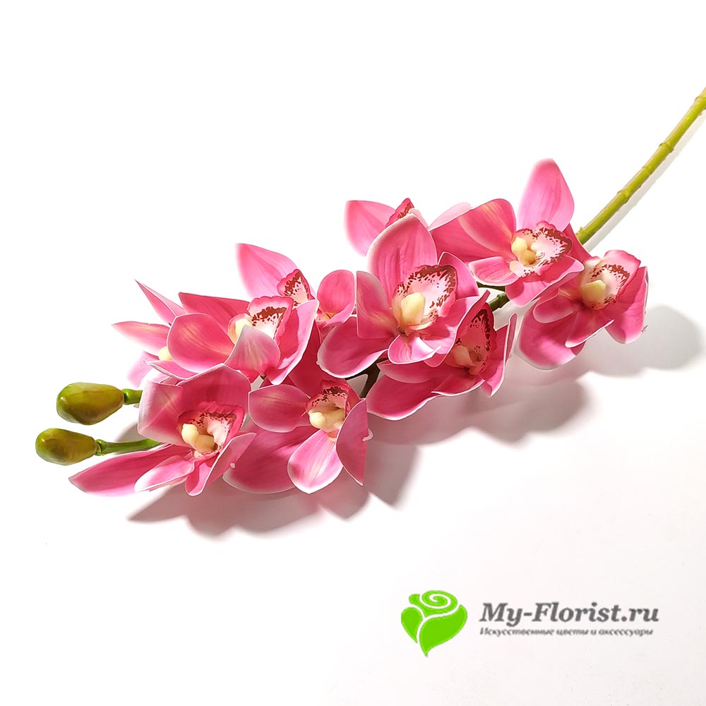 Орхидея Цимбидиум "Реалистик" 76см. (Темно-розовая) - Цветы премиум класса от My-Florist.ru