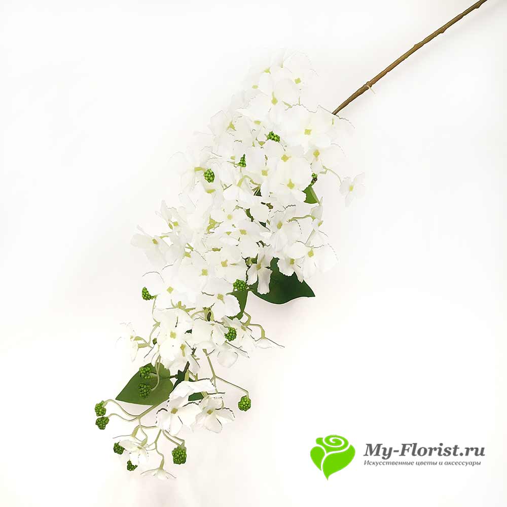 Гортензия ветка 110 см (Белая) - Цветы премиум класса от My-Florist.ru