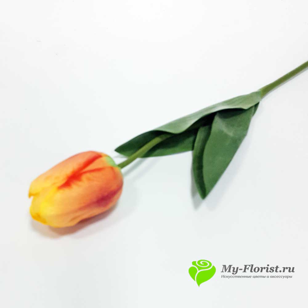 Тюльпан Реалистик "Манхеттен" 55см. (Оранжевый) - Цветы премиум класса от My-Florist.ru