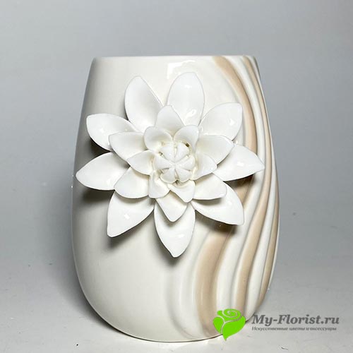 Купить Ваза "Изгиб" с цветком Н-11 см. в интернет-магазине My-Florist.ru