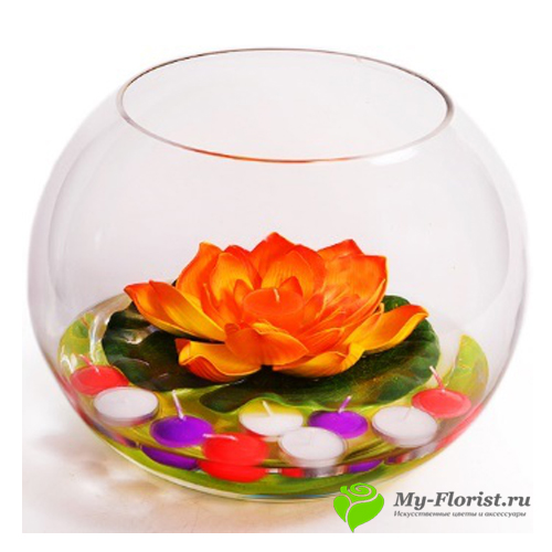 Купить Ваза шаровая стекло 15*15 см. в интернет-магазине My-Florist.ru