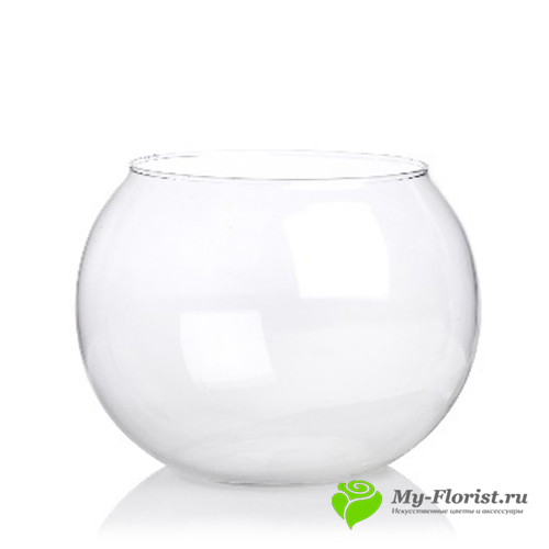 Купить Ваза шаровая стекло 15*18 см. в интернет-магазине My-Florist.ru