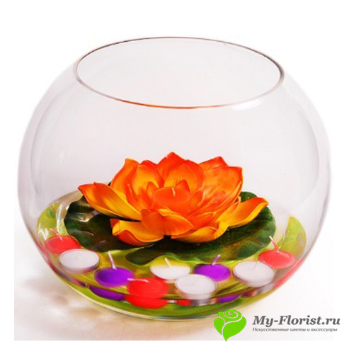 Купить Ваза шаровая стекло 25*30 см. в интернет-магазине My-Florist.ru