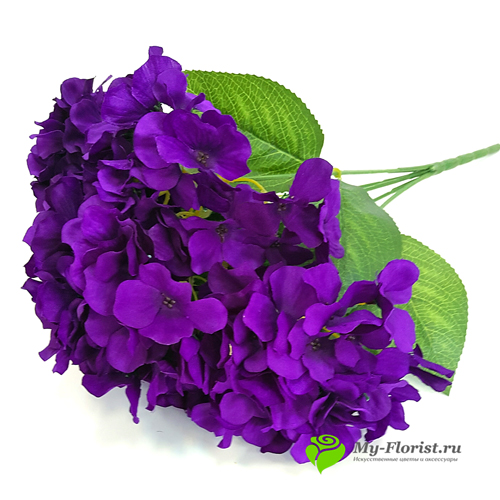 Искусственные цветы и букеты -Гортензия "Флора" 50 см. (Темно-сиреневый)