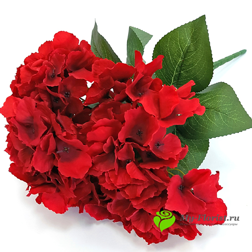 Искусственные цветы и букеты - Гортензия "Флора" 50 см. (Красный)