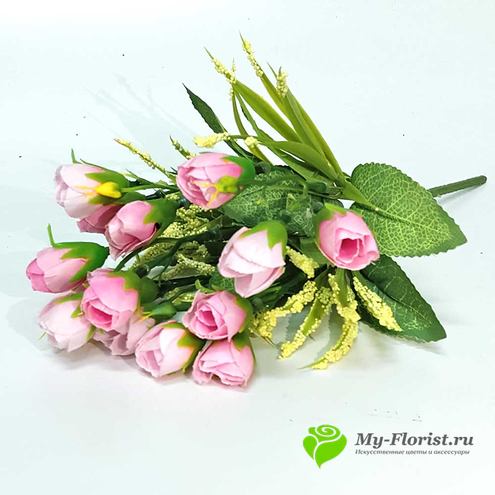 Искусственные цветы и букеты -Крокусы букет ЭЛИС 30см. (розовый)