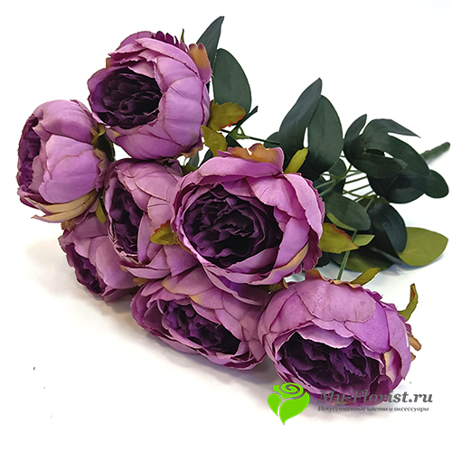 Искусственные цветы Премиум купить - Пионы "Дженнифер" 48 см. (Фиолетовые)