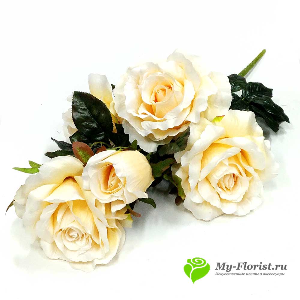 Большие искусственные розы купить - Розы "Гулливер" 75 см. (Кремовый)