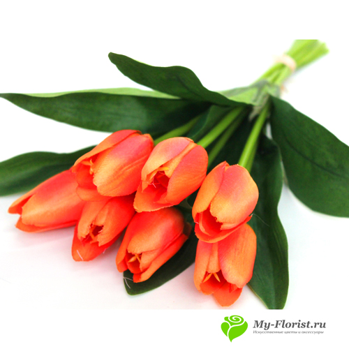 Искусственные цветы и букеты - Тюльпаны "Максим" 30 см. (Красный)