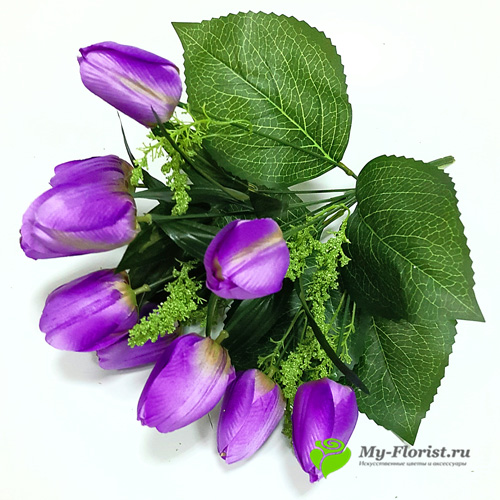 Искусственные цветы и букеты - Букет тюльпанов "Стеша" 37 см. 