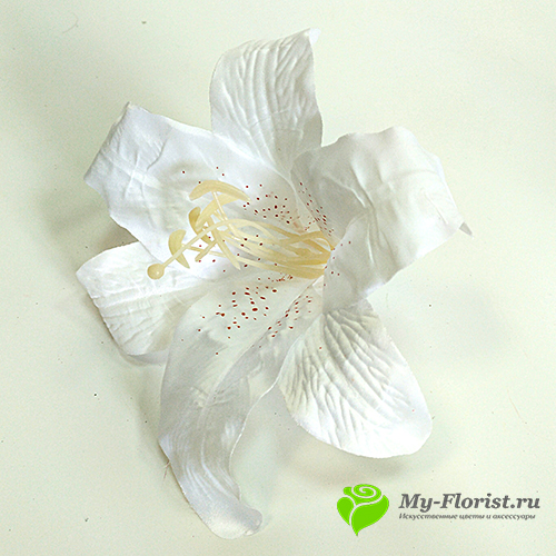 Головы искусственных цветов - Лилия "Тигровая" цветок D-19 см. (Белая)
