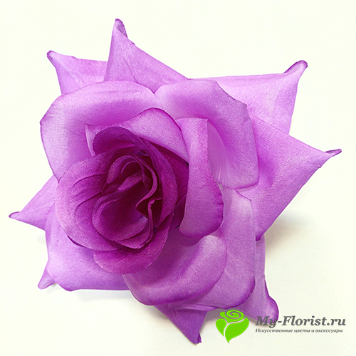 Головы искусственных цветов - Роза "Прелесть" цветок D-15,5 см. (Сиреневая)