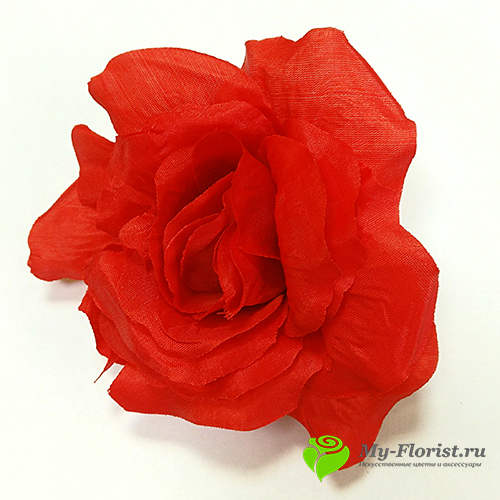 Головы искусственных цветов - Роза "Самбо" цветок D-11 см. (Красная)