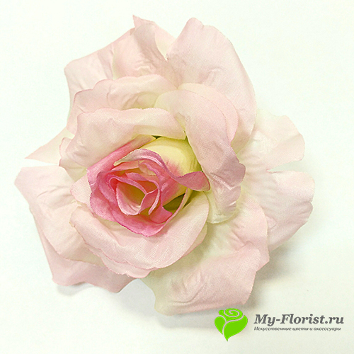 Головы искусственных цветов - Роза "Самбо" цветок D-11 см. (Нежно-розовая)