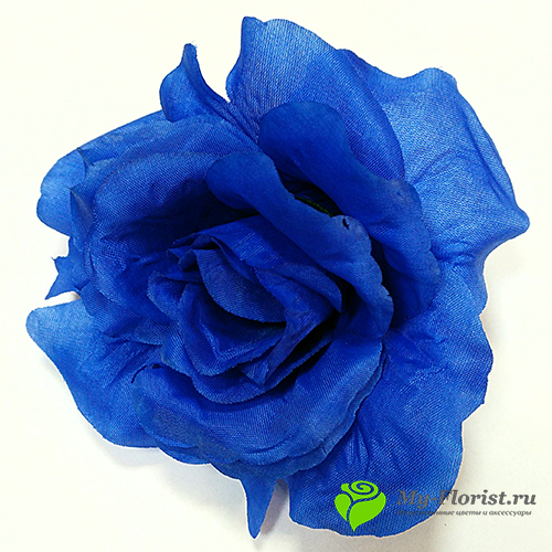 Головы искусственных цветов - Роза "Самбо" цветок D-11 см. (Синяя)