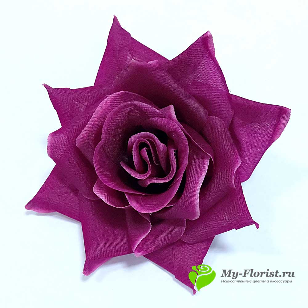 Головы искусственных цветов - Роза "Прелесть" цветок D-15,5 см. (Фуксия)