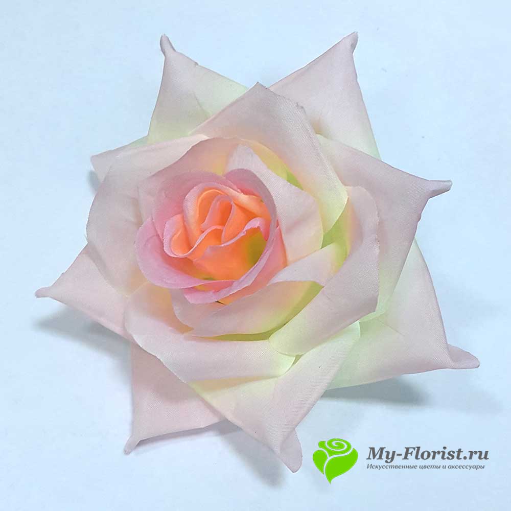 Головы искусственных цветов - Роза "Прелесть" цветок D-15,5 см. (Нежно-розовая)